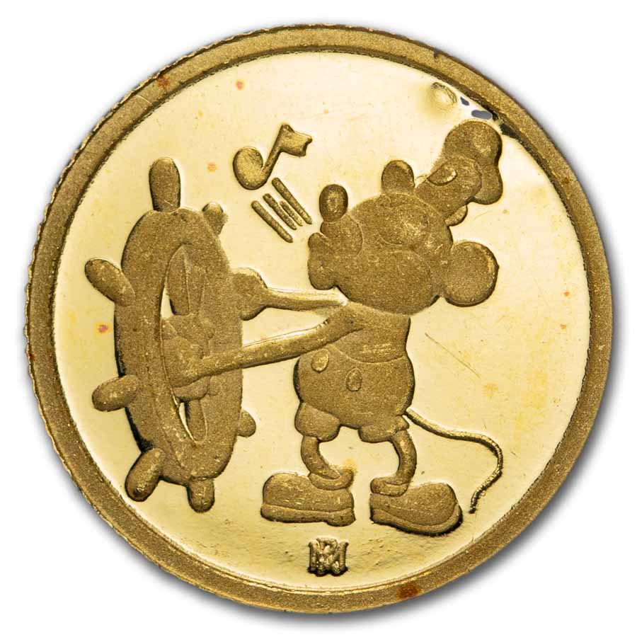 1 gram Gold Round - Steamboat Willie (Rarities Mint)