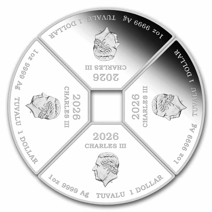 2026 TUV 4 oz Silver Year of the Horse Quadrant Colorized PF Set