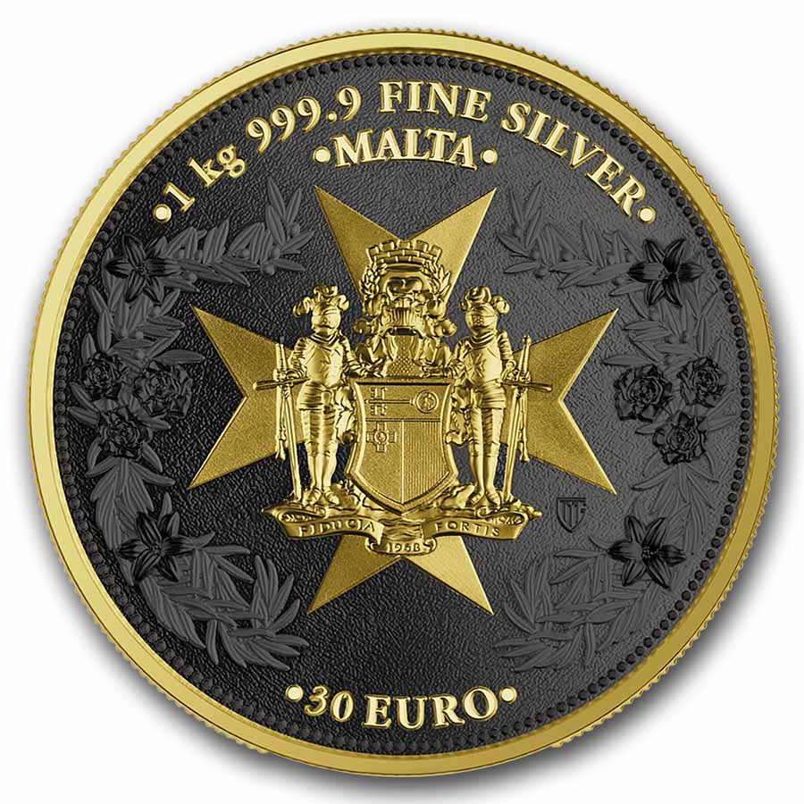 2025 Malta 1 Kilo Silver 5 Euro Golden Eagle BU