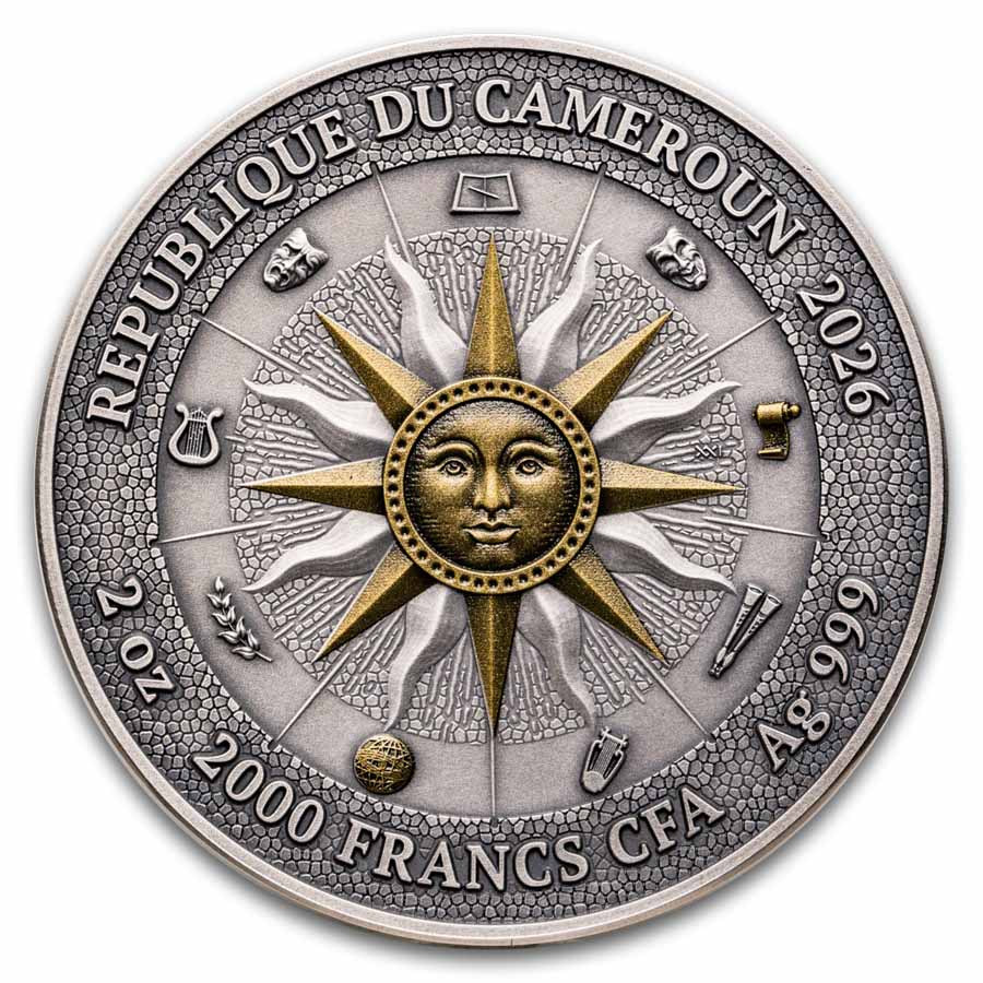 2026 Cameroon 2 oz Silver The Nine Muses: Clio & Urania