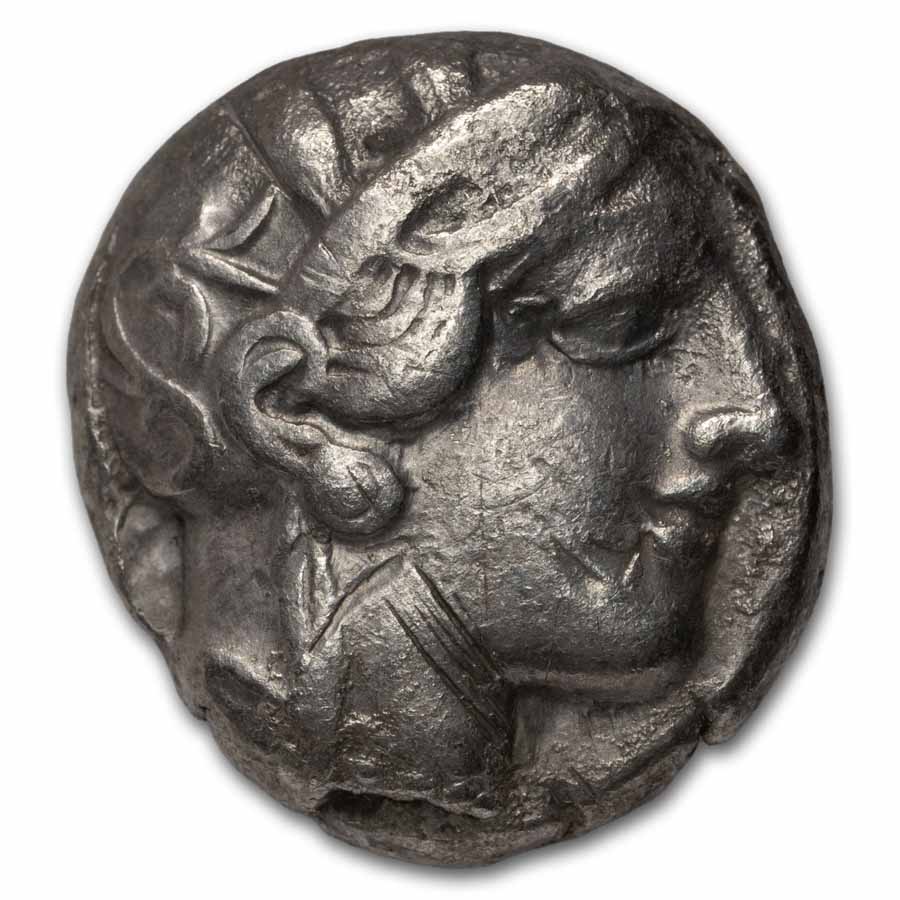 Attica Athens AR Silver Tetradrachm Owl (440-404 BC) XF
