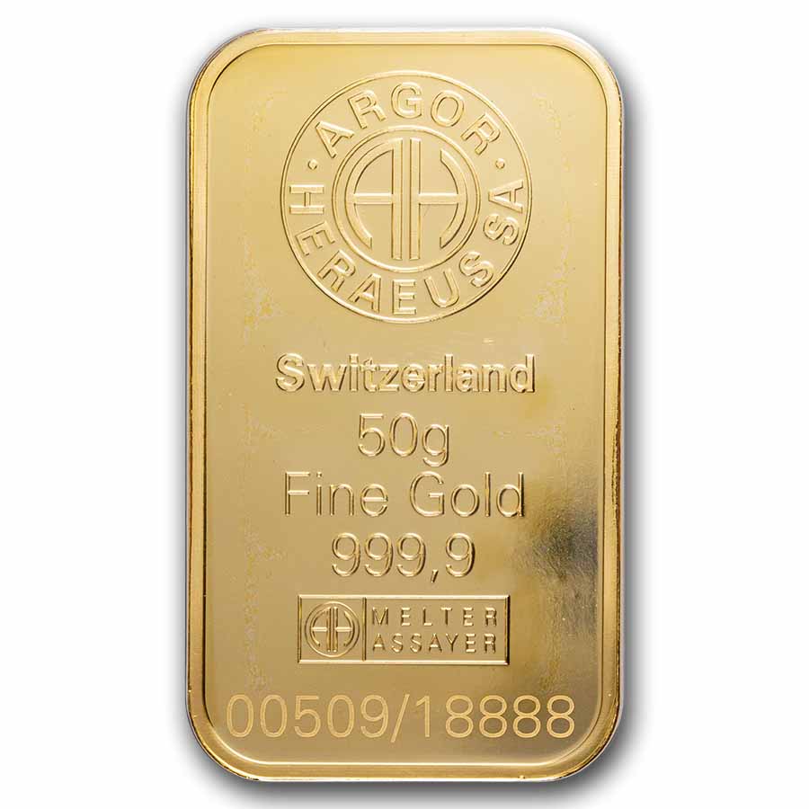 2025 50 gram Gold Bar - Argor-Heraeus Year of the Snake (Assay)