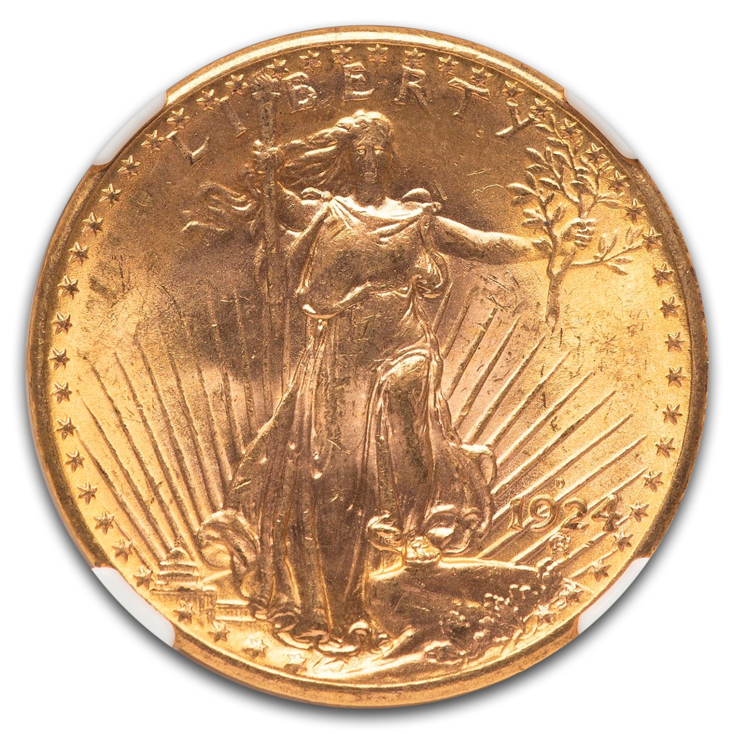 1924-D $20 St Gaudens Gold Double Eagle MS-63+ NGC