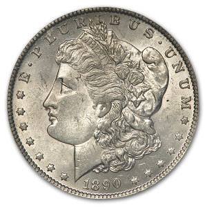 1890-O Stage Coach Silver Dollar BU PCGS