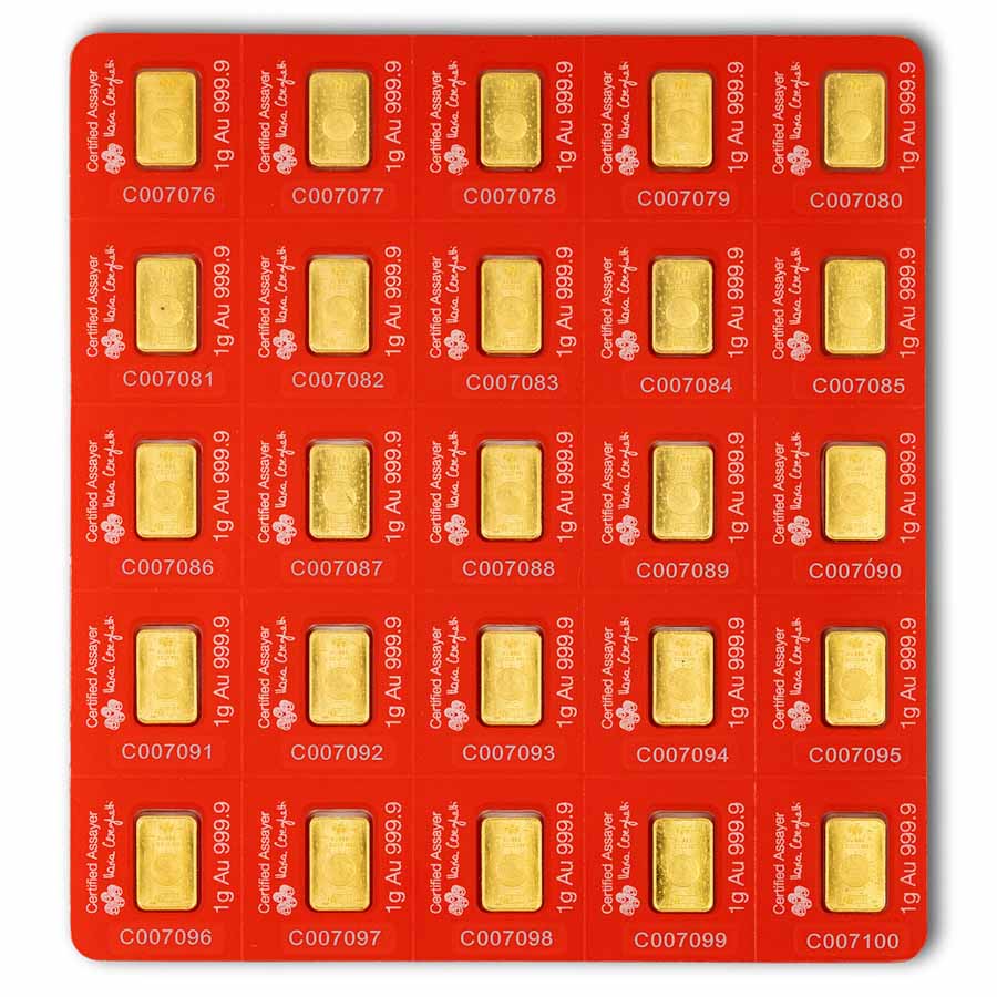 25x1 gram Gold Bar PAMP Suisse Lunar Horse Multigram (In Assay)