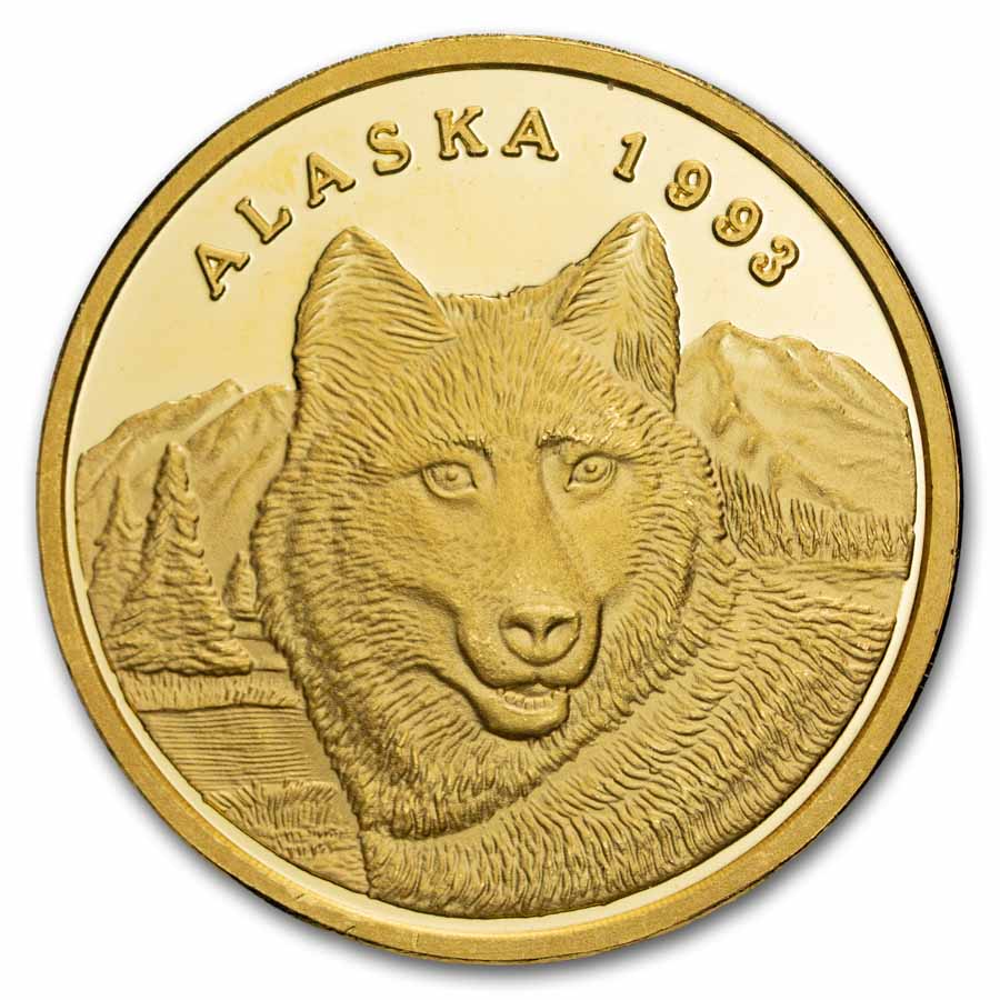 1 oz Gold Round - Great Seal of The State of Alaska (1993)