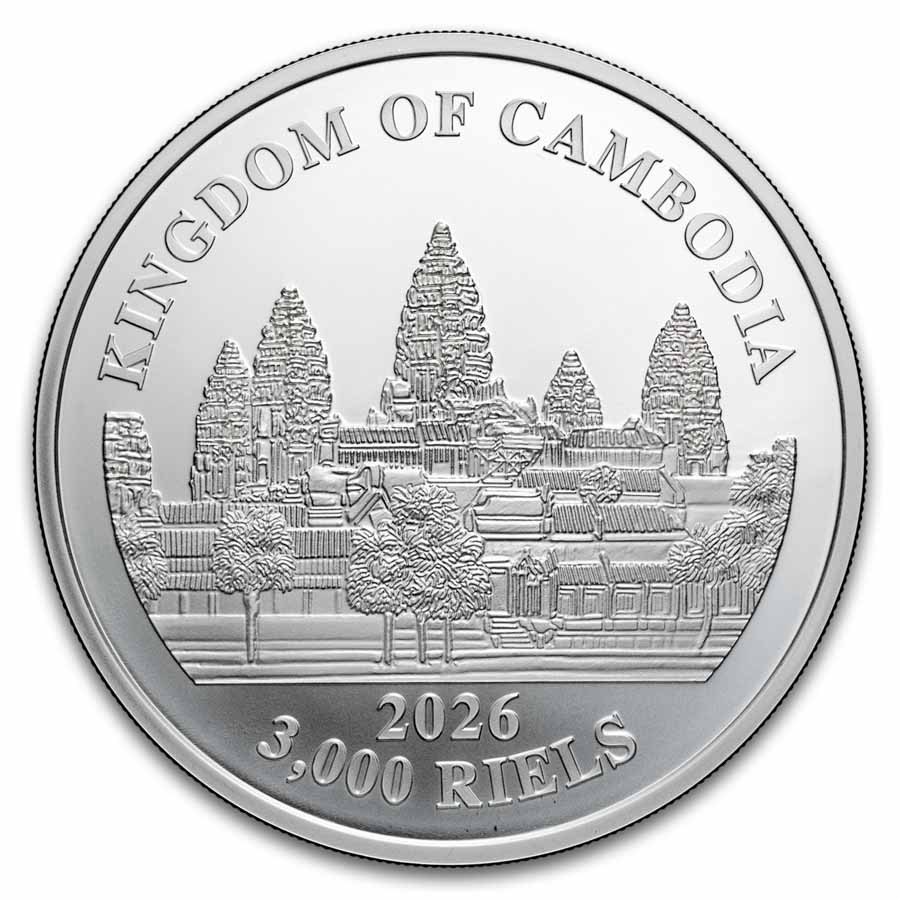 2026 Cambodia 1 oz Silver Lost Tigers Colorized BU (in Capsule)
