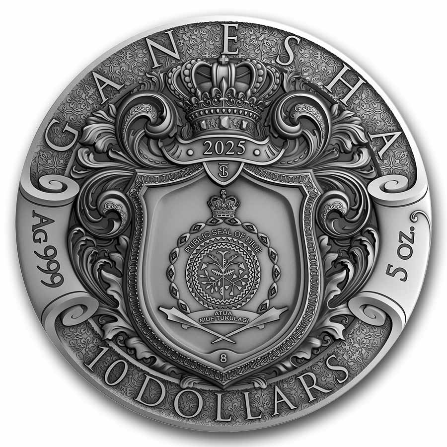 2025 Niue 5 oz Silver Ganesha UHR Coin (w/ Box & COA)