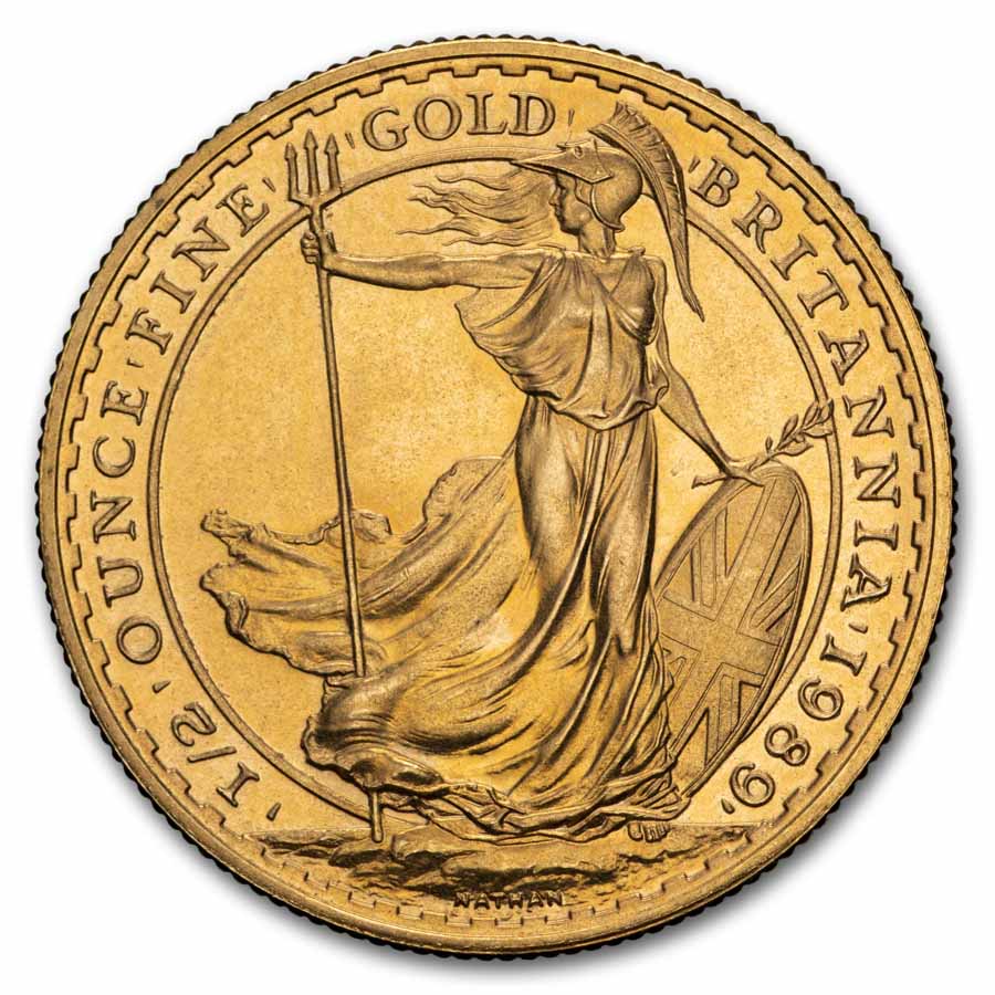 1989 Great Britain 1/2 oz Gold Britannia BU