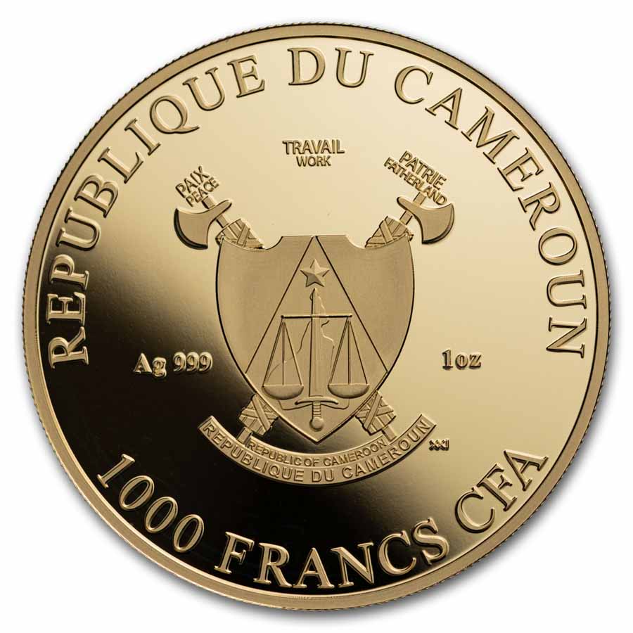 2025 Cameroon 1 oz Silver The Three Graces Golden Edition