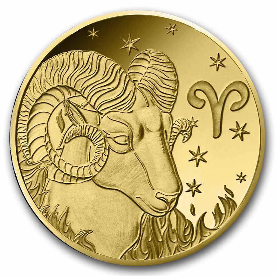 2026 1/2 gram Proof Gold €5 Astro: Aries