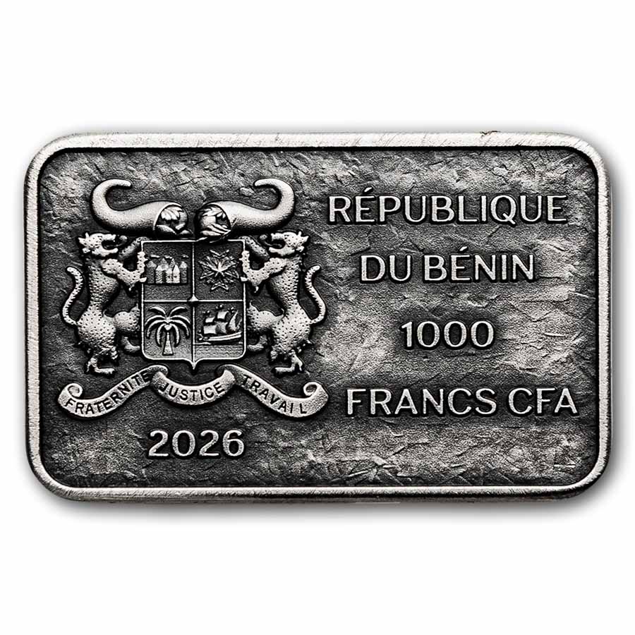 2026 Benin 1 oz Silver Antique P. De Greef Eagle Family