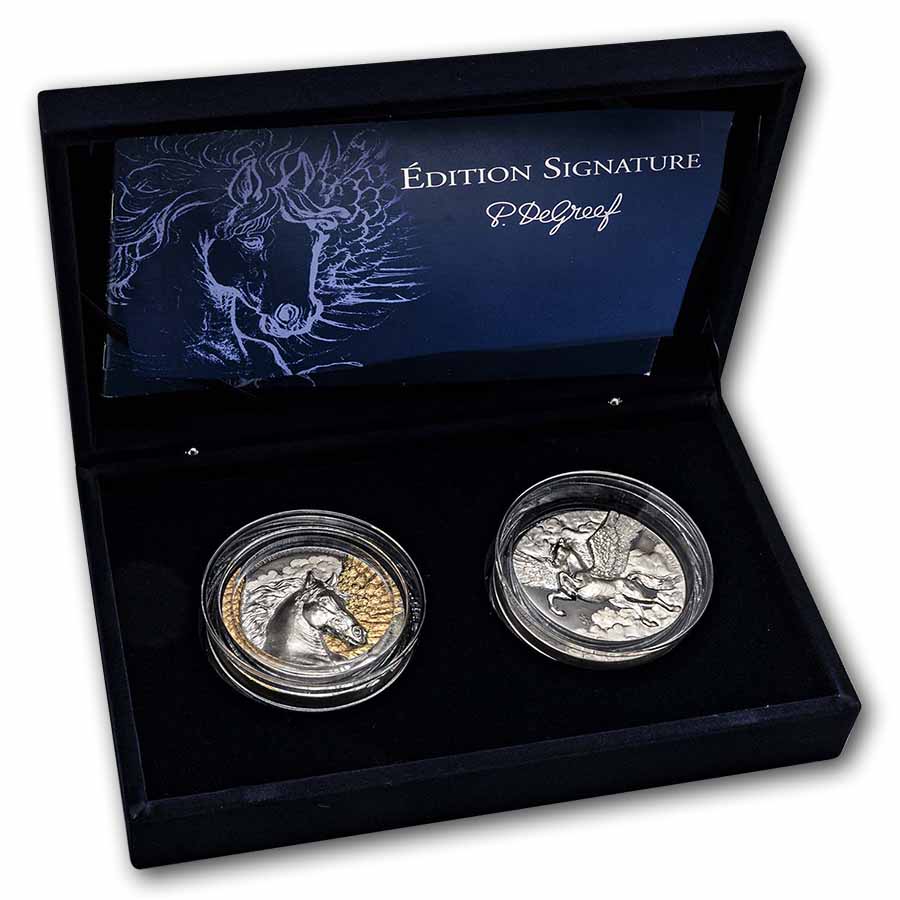 2026 Ivory Coast 2-Coin Silver Edition Signature Pegasus Set