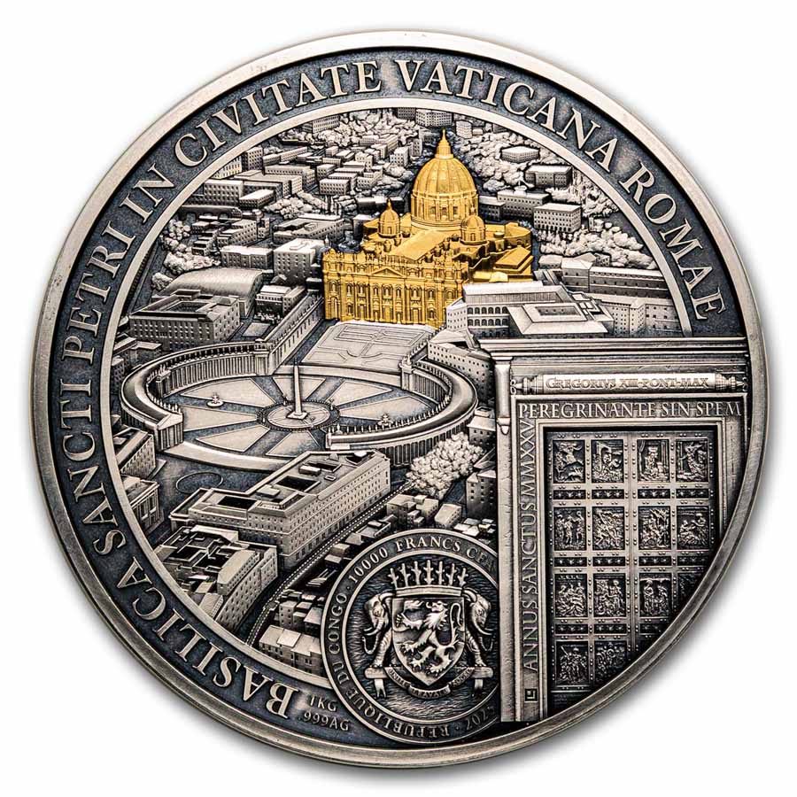 2025 Congo 1 kilo Silver Antique P. De Greef: Vatican