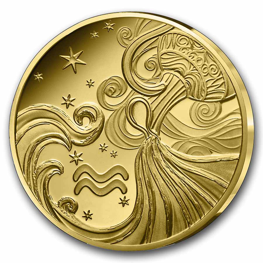 2026 1/2 gram Proof Gold €5 Astro: Aquarius