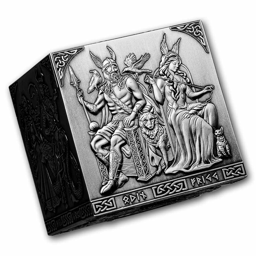 2026 Burundi 1 kilo Silver Antique Norse Gods Cube Shaped Coin