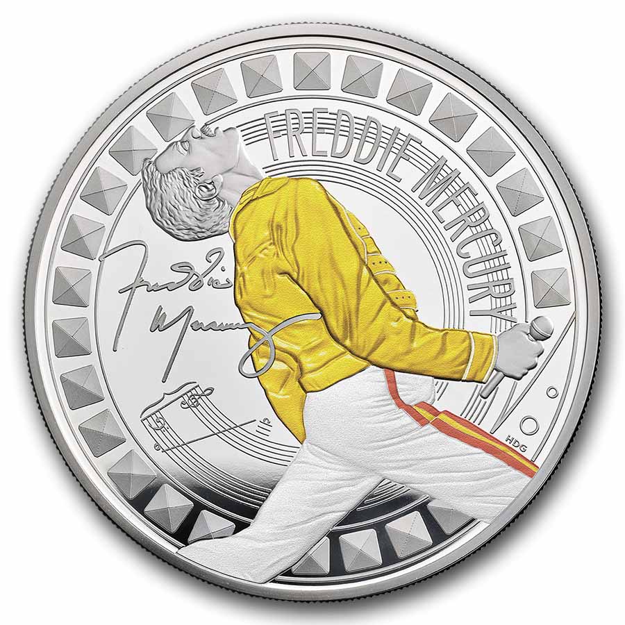 2025 GB 10 oz Silver Colorized Music Legends: Freddie Mercury