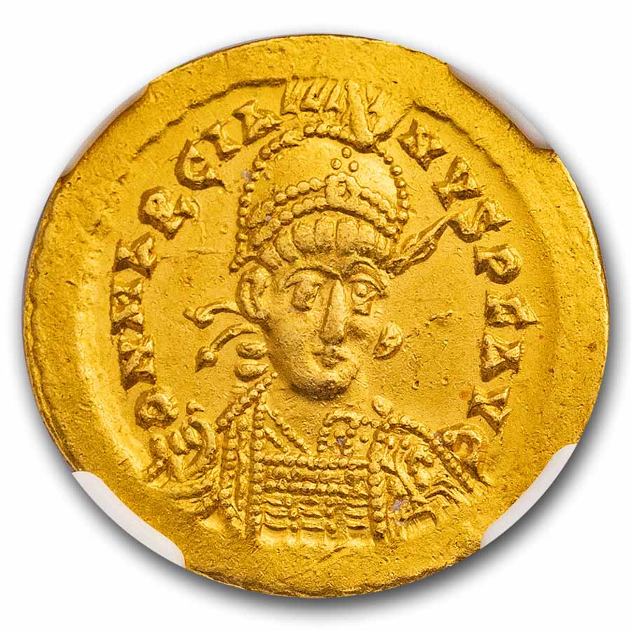 Eastern Roman Empire Gold Solidus Marcian (450-457 AD) AU NGC 5/3