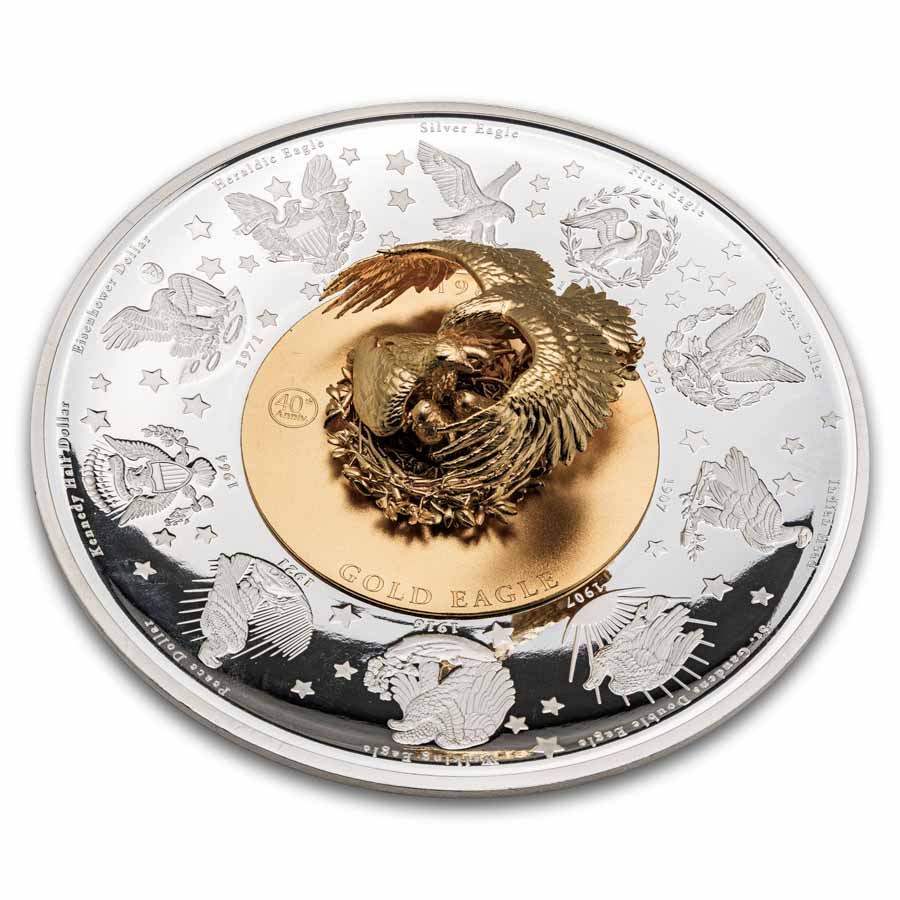 2026 Barbados 10 oz Silver 3D Mastersize Plateau Eagle Coin