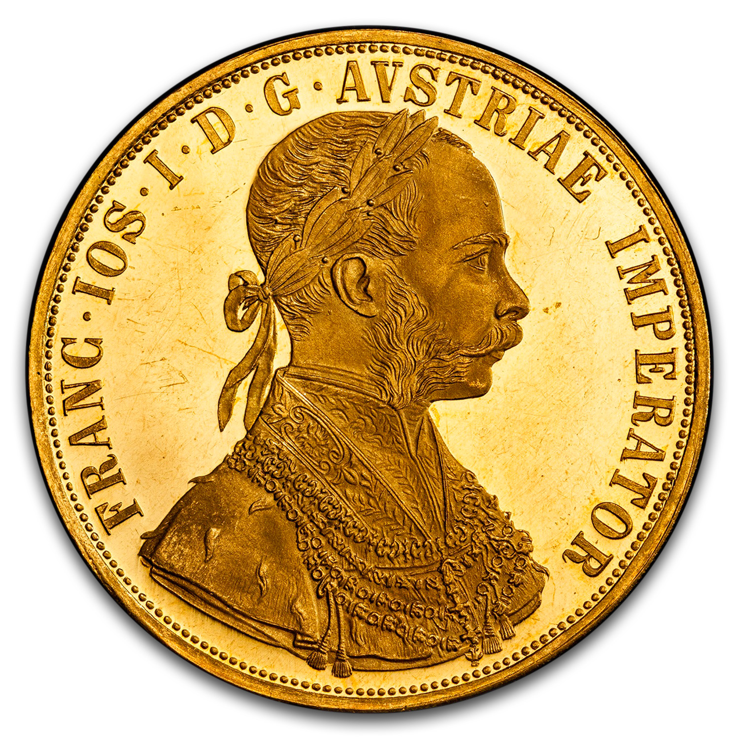 1880 Austria Gold 4 Ducat Joseph I MS-62 PCGS (PL)