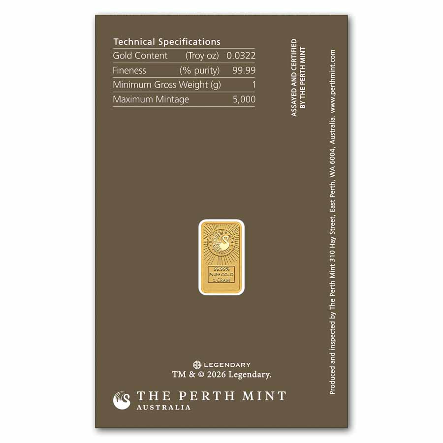 1 gram Gold Dune Bar-The Perth Mint (In Assay)