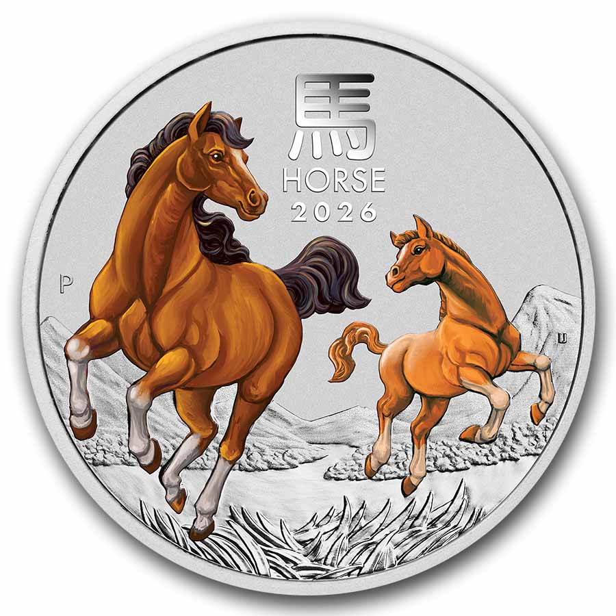 2026 AUS 1 oz Silver Lunar Colorized Horse MS-70 PCGS (Red Label)