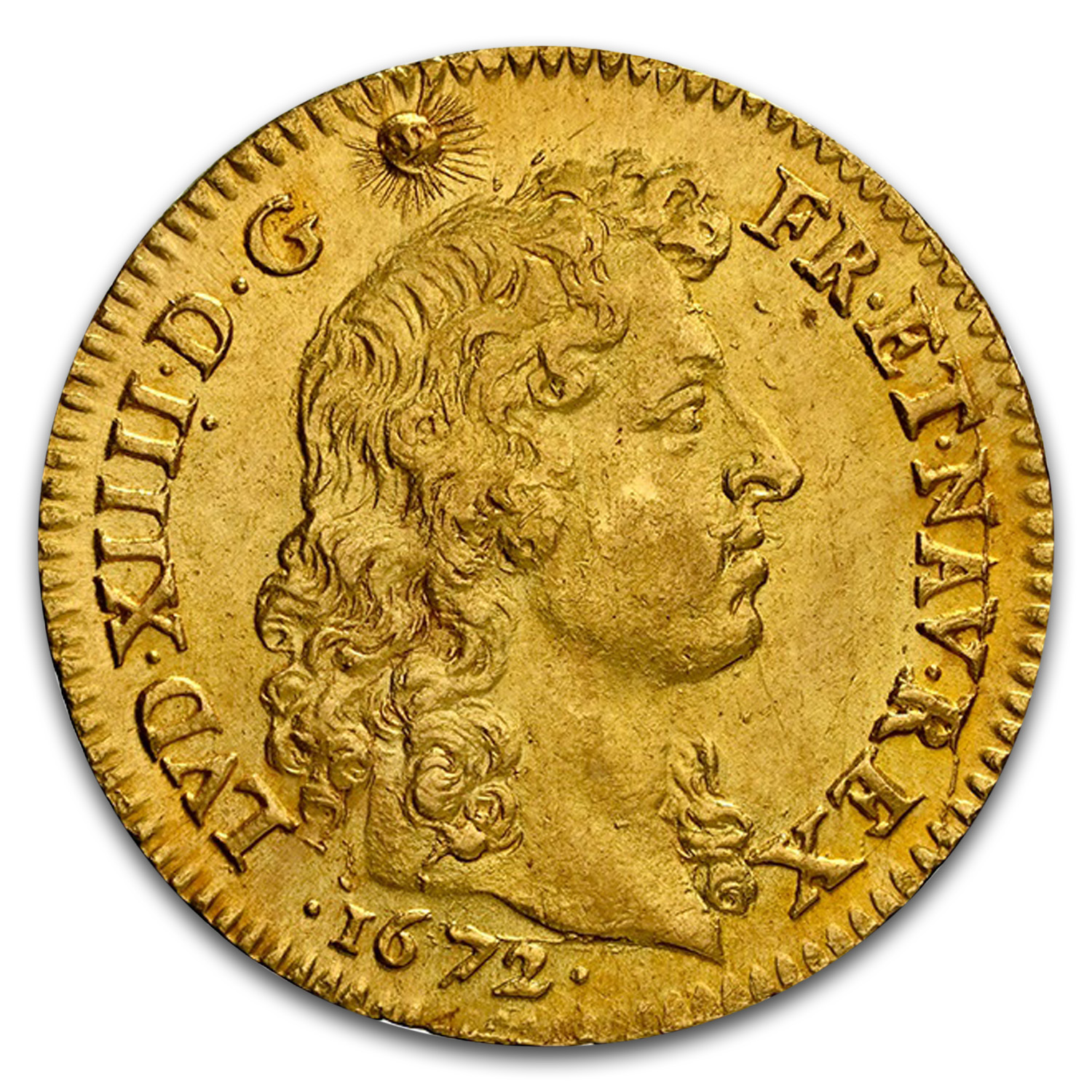 1672-A France Gold Louis d'Or Louis XIV MS-63 NGC