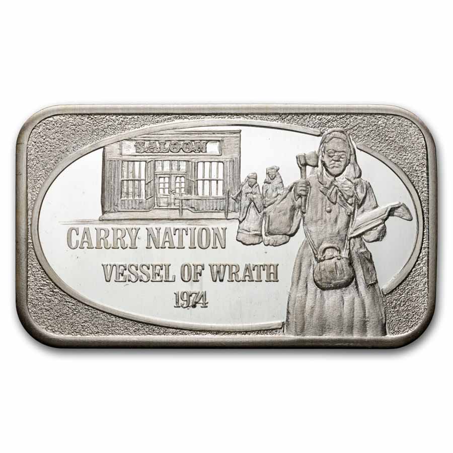 1 oz Silver Bar - Carry Nation (U.S. Silver Corporation)