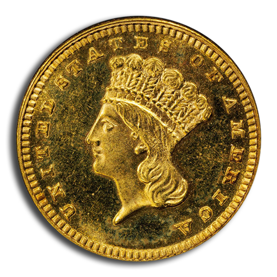 1888 $1 Indian Head Gold PR-65 PCGS CAC