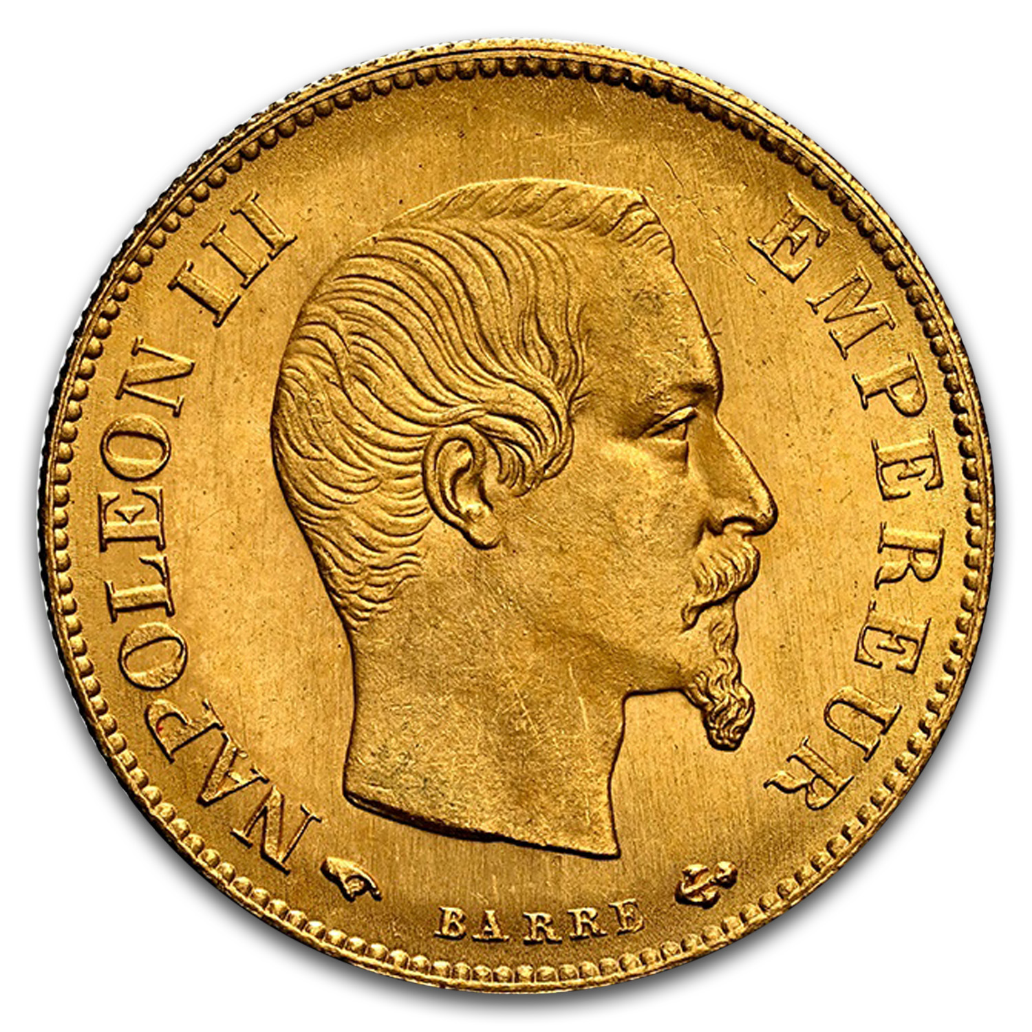 1860-A France Gold 10 Francs Napoleon III MS-65 NGC