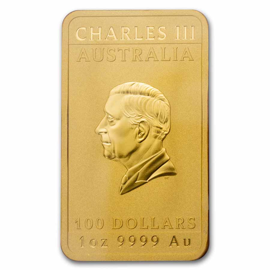 2025 Australia 1 oz Gold Dragon Rectangular Coin in Assay