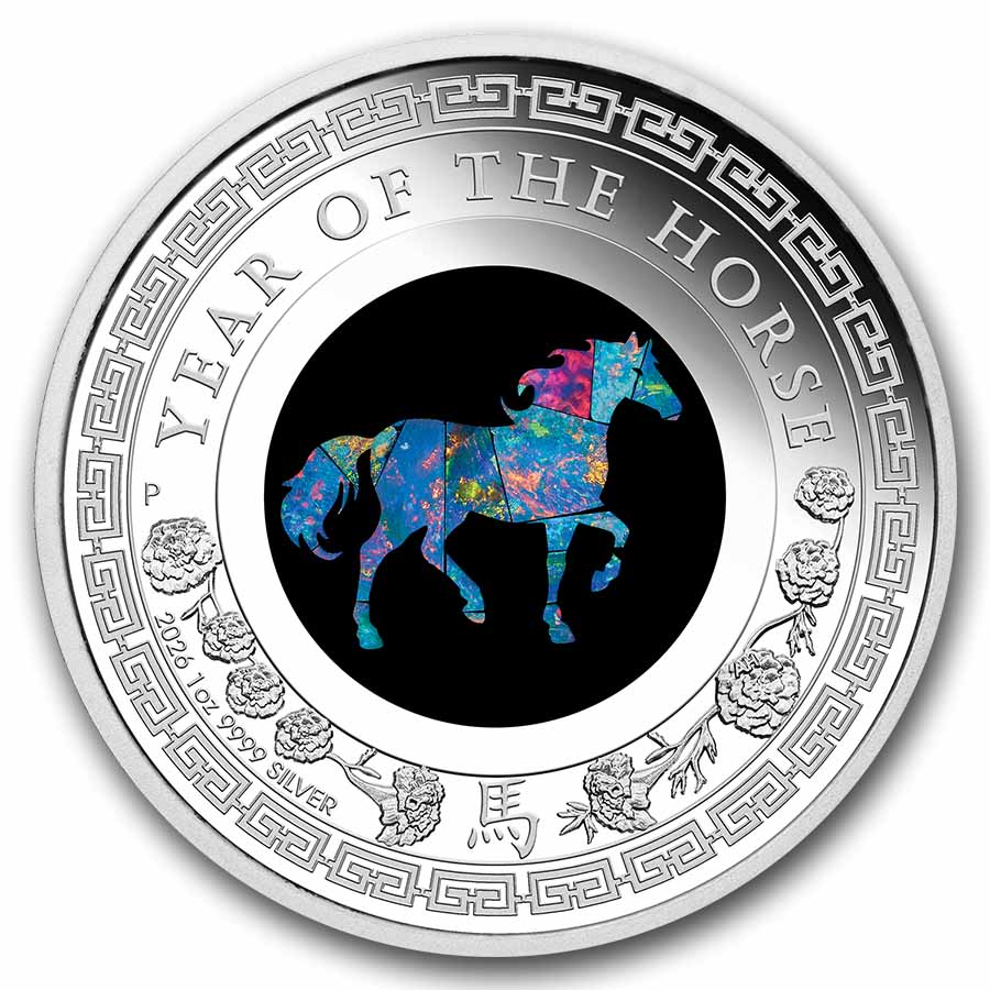 2026 Australia 1 oz Silver Opal Lunar Horse PR-70 PCGS Red Label