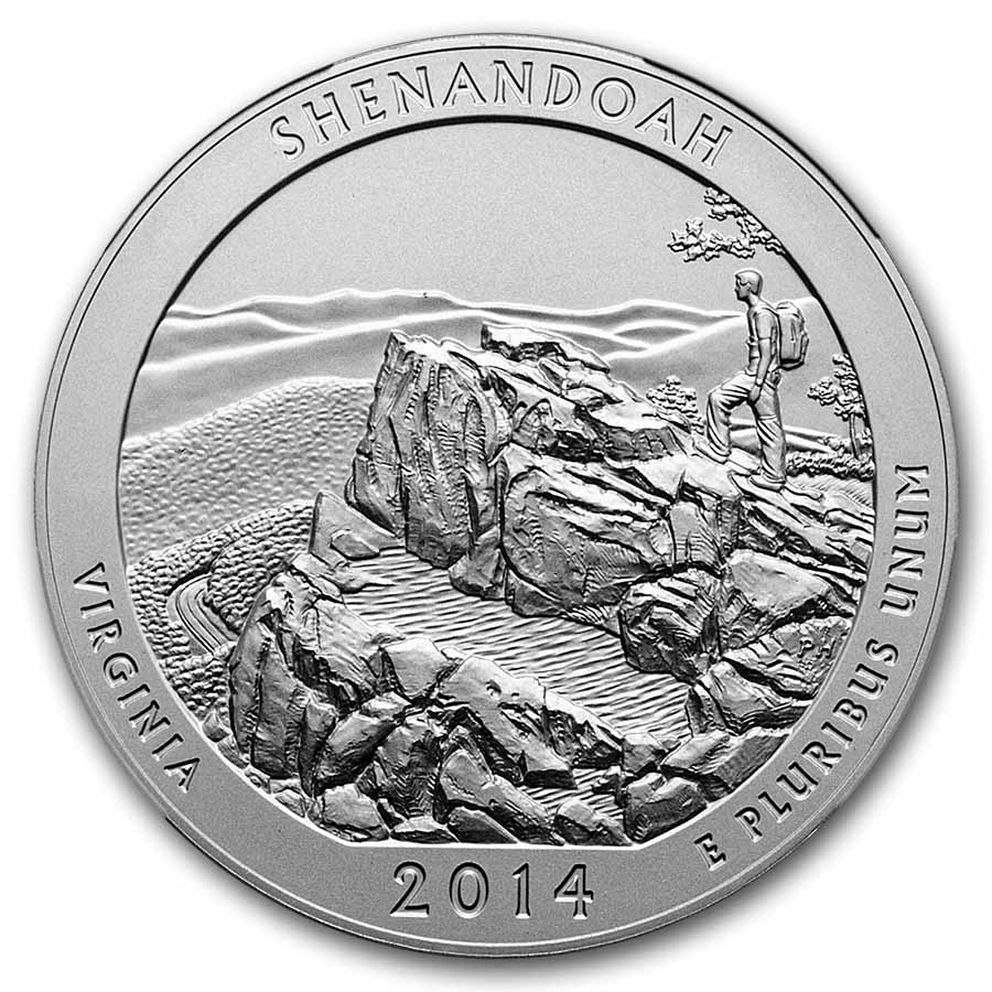 2014-P 5 oz Silver ATB Shenandoah SP-69 NGC