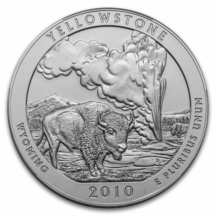 2010-P 5 oz Silver ATB Yellowstone SP-69 NGC