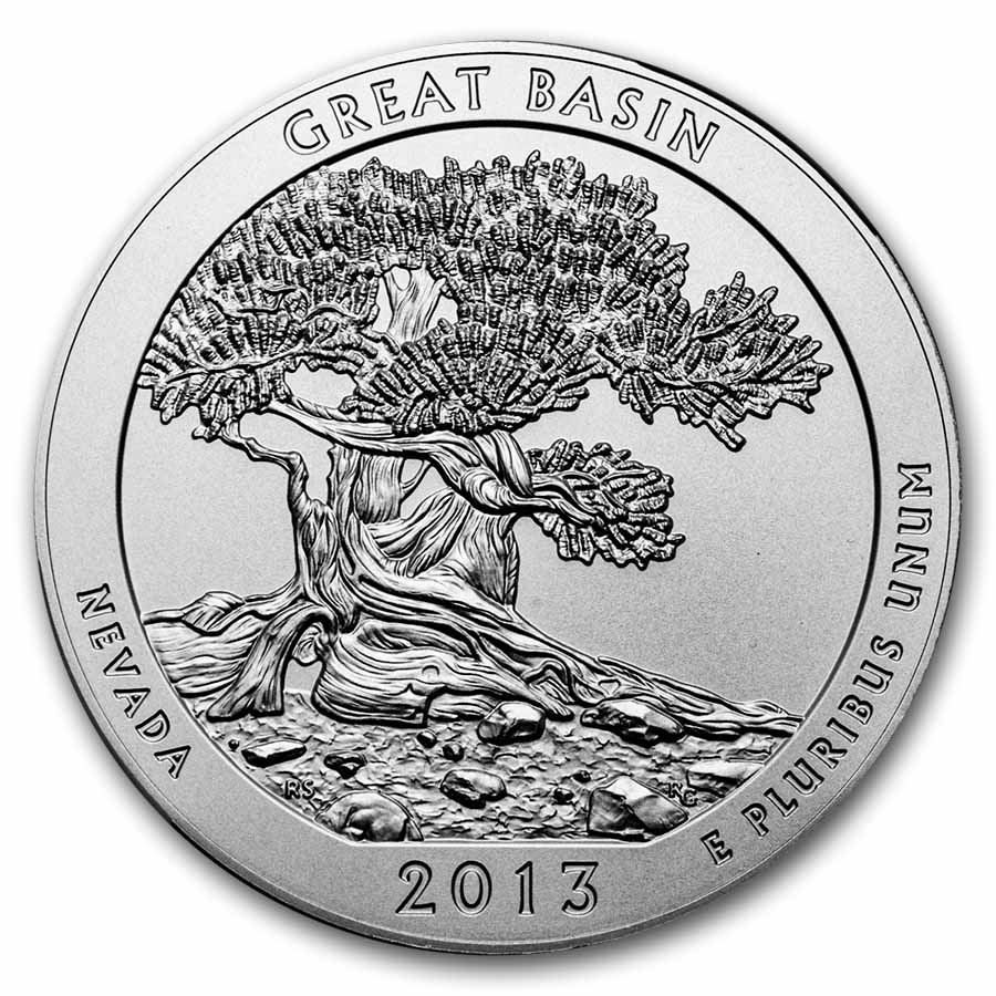 2013-P 5 oz Silver ATB Great Basin SP-69 NGC