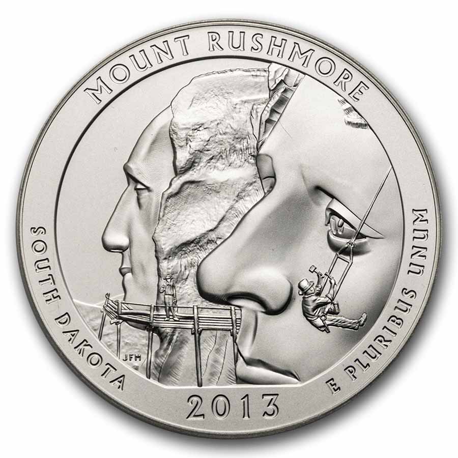 2013-P 5 oz Silver ATB Mt. Rushmore SP-69 PCGS (First Strike)