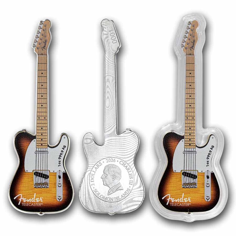 2026 1 oz Silver Fender® Telecaster 75th Anniversary Blind Box