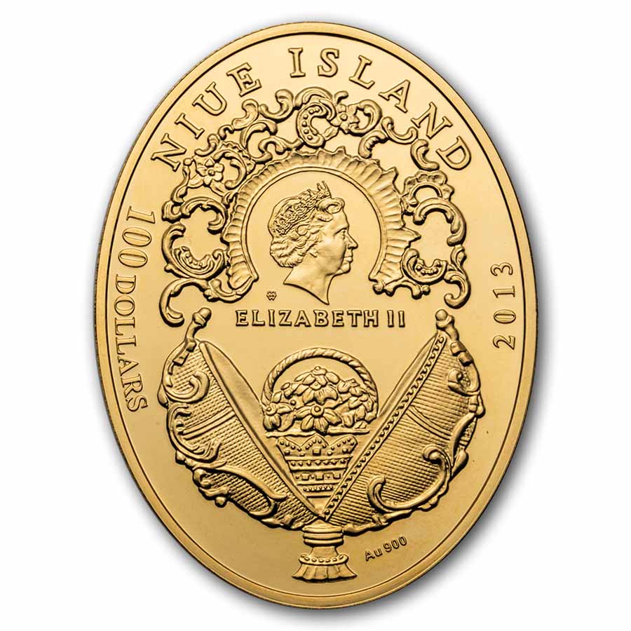 2013 Niue Proof Gold Imperial Fabergé Egg Moscow Kremlin Egg