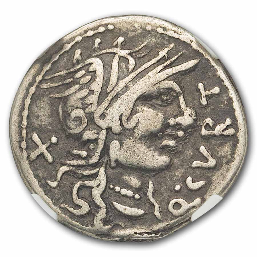 Roman Republic Silver Denarius (116-115 BC) VF NGC (Cr-285/2)