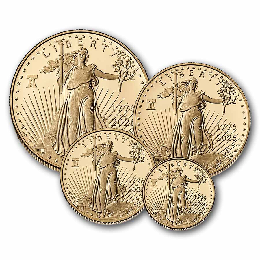 2026-W 4-Coin Proof Gold Eagle Set (Dual Date)