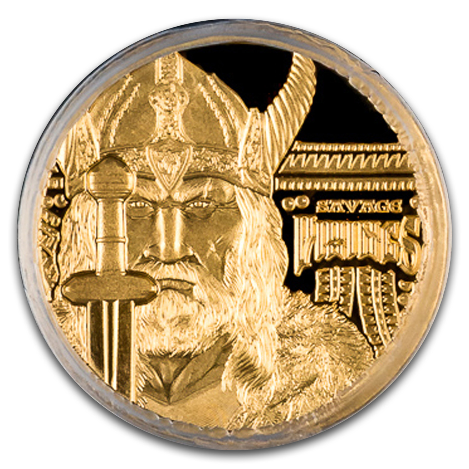 2026 Cook Islands 1/2 g. Gold Proof Savage Vikings PR-70 PCGS FDI