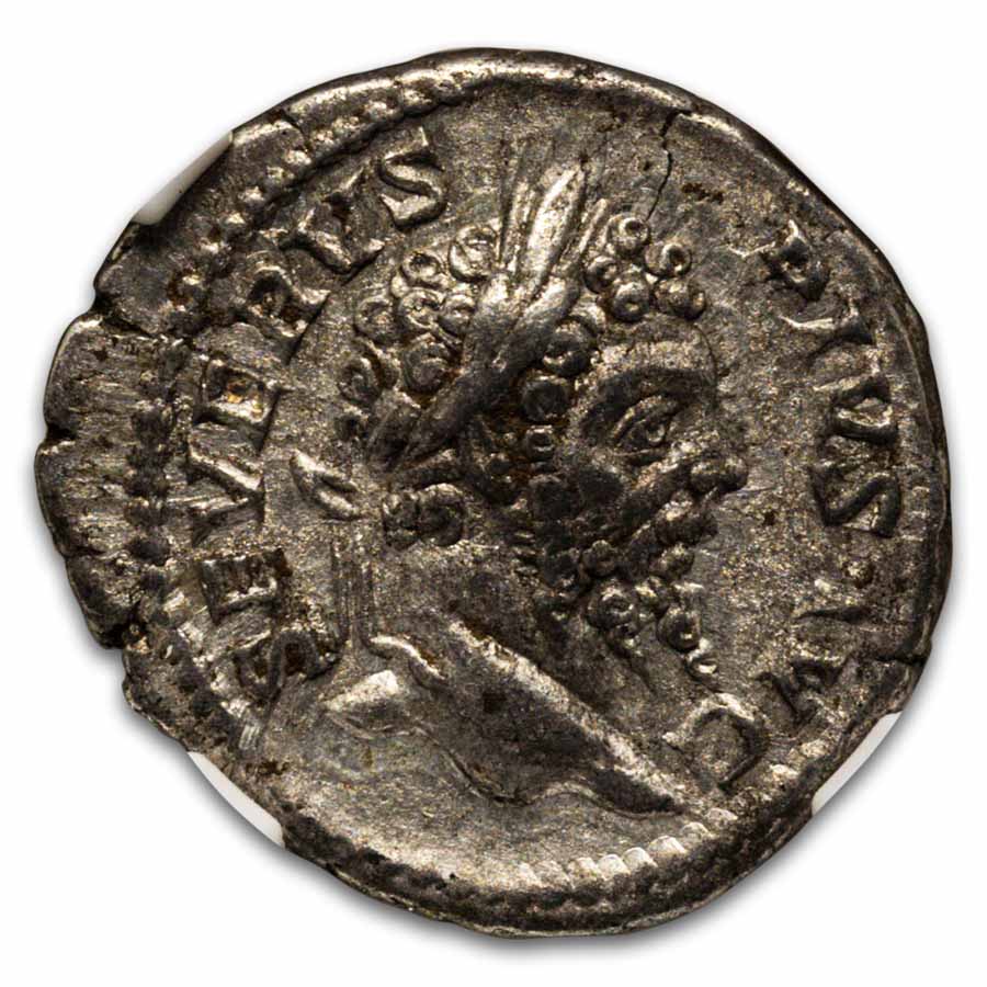 Roman Empire Silver Denarius Severus (193-211 AD) XF NGC