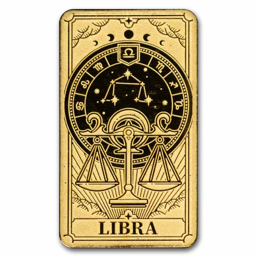 Solomon Islands 1/200 oz Gold Zodiac Ingot (Libra) (Coin Only)