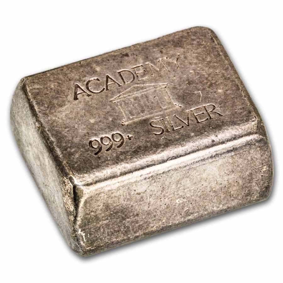 5 oz Silver Bar - Vintage 1981 Academy (Square)