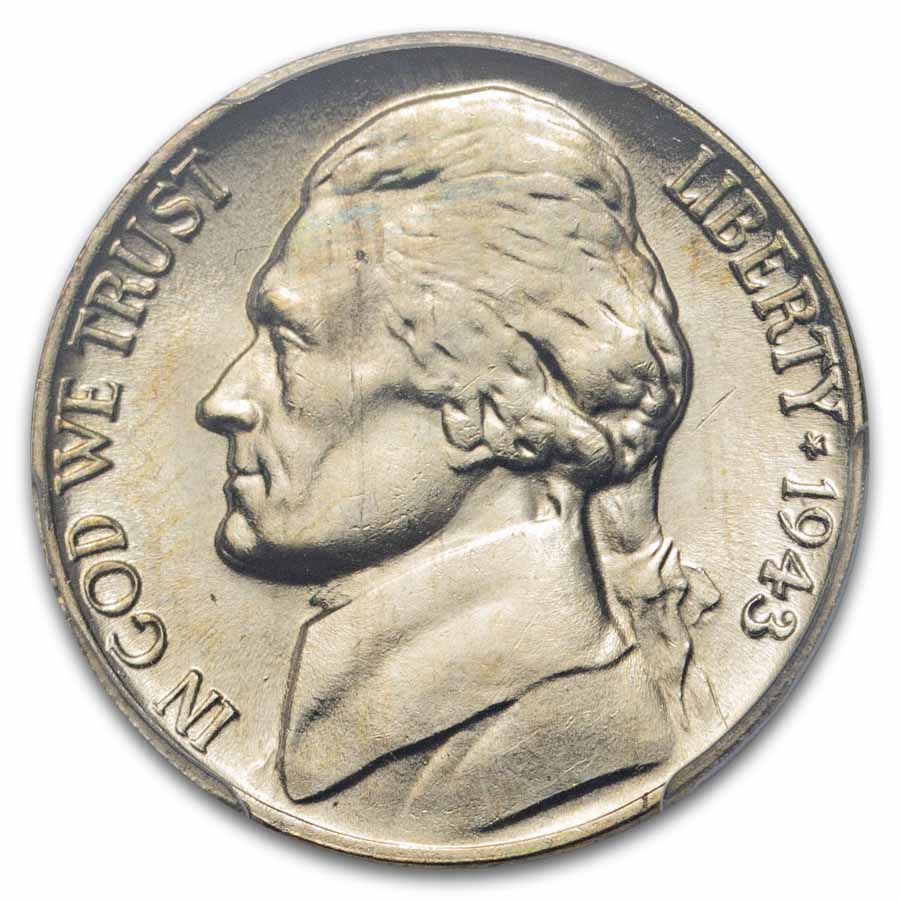 1943-P Silver Jefferson Nickel MS-65 PCGS (Full Steps)