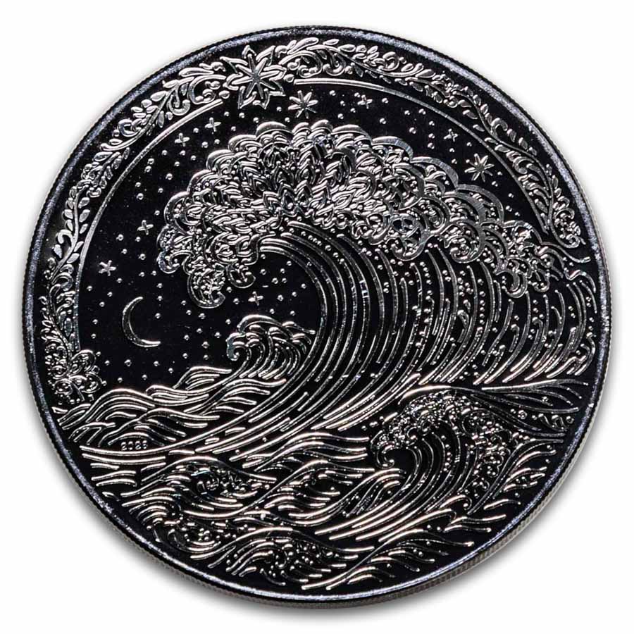 2026 Cook Islands 1 oz Silver Obsidian Black Wave (w/ Box & COA)