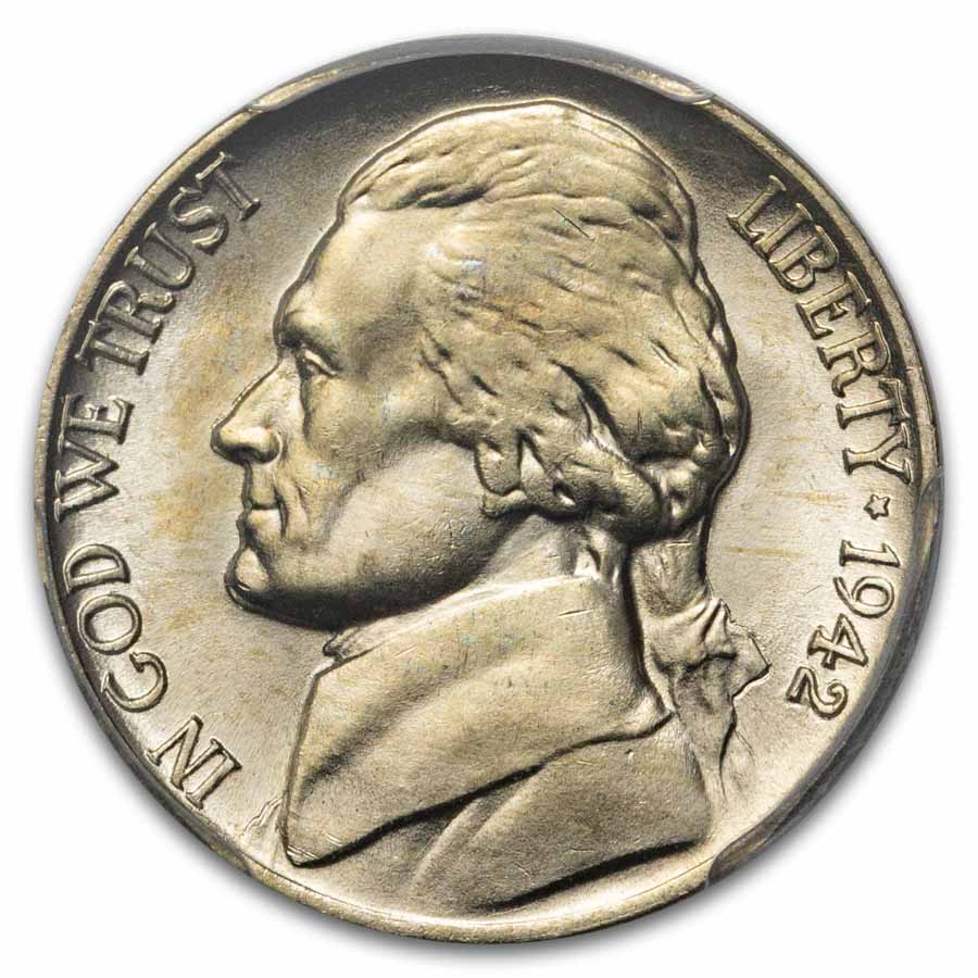 1942-P Silver Jefferson Nickel Type-2 MS-65 PCGS