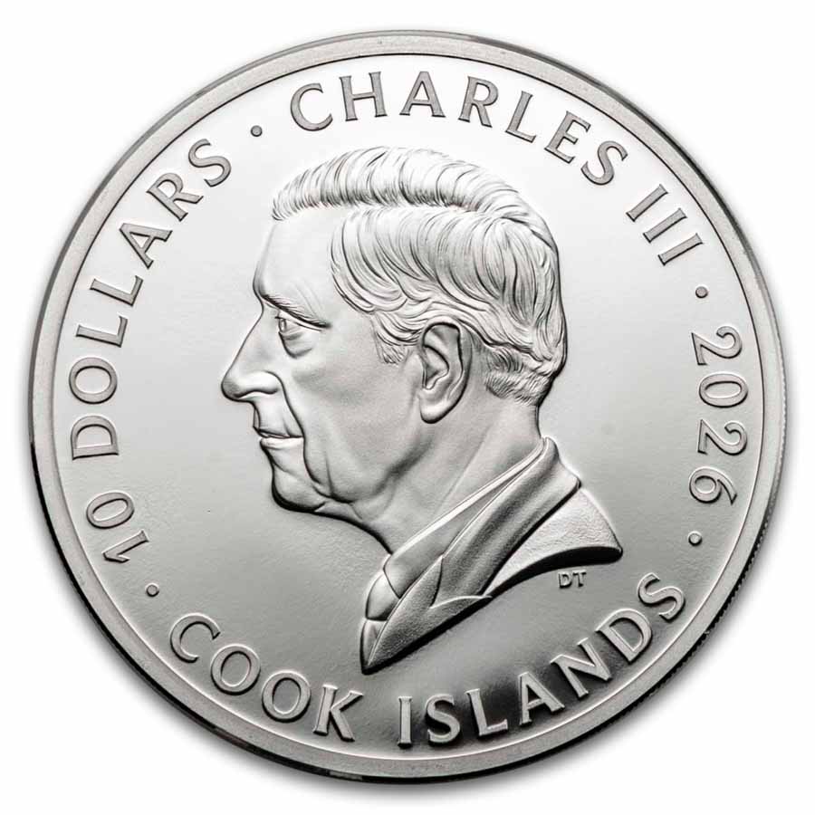 2026 Cook Islands 2 oz Silver Head vs. Heart Proof (w/ Box & COA)