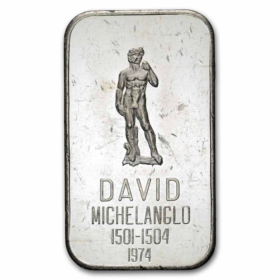 1 oz Silver Bar - David Michelanglo (U.S. Silver Corporation)