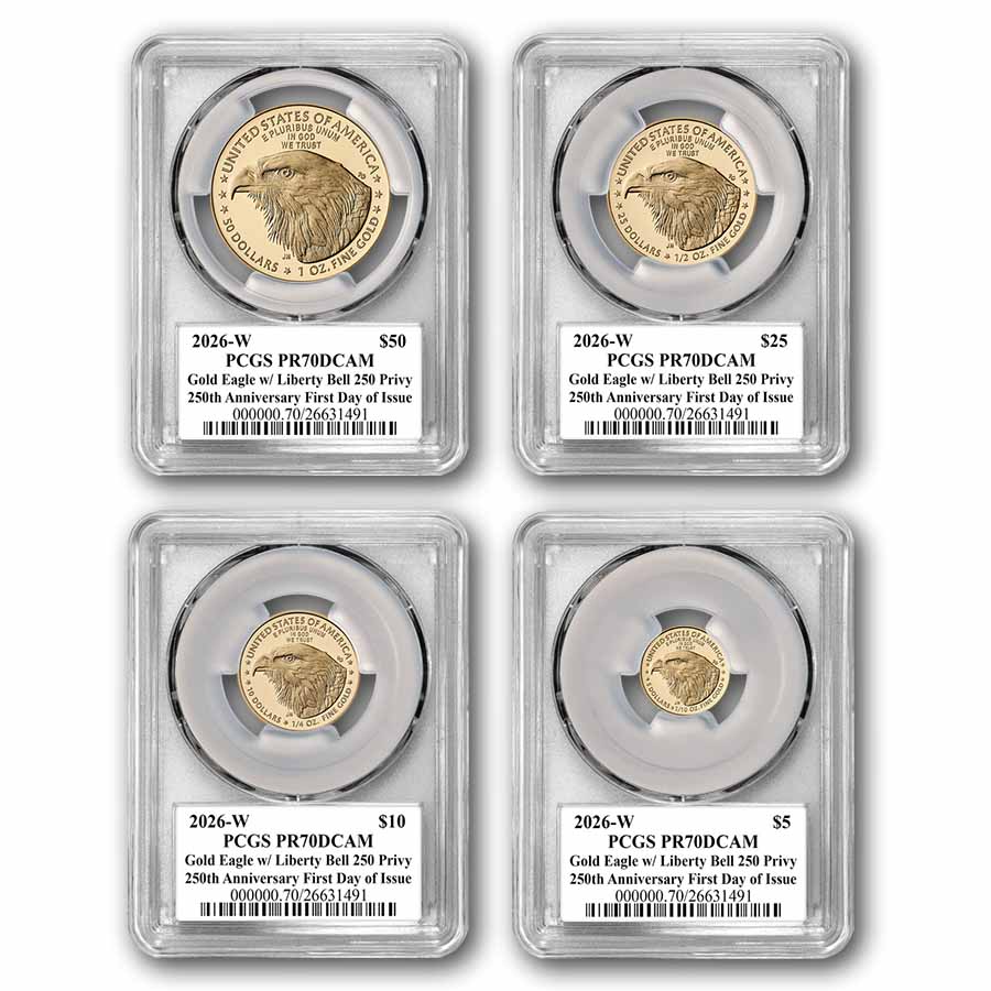 2026-W Proof Gold Eagle Set - Dual Date PR-70 PCGS (FDI, 250th)